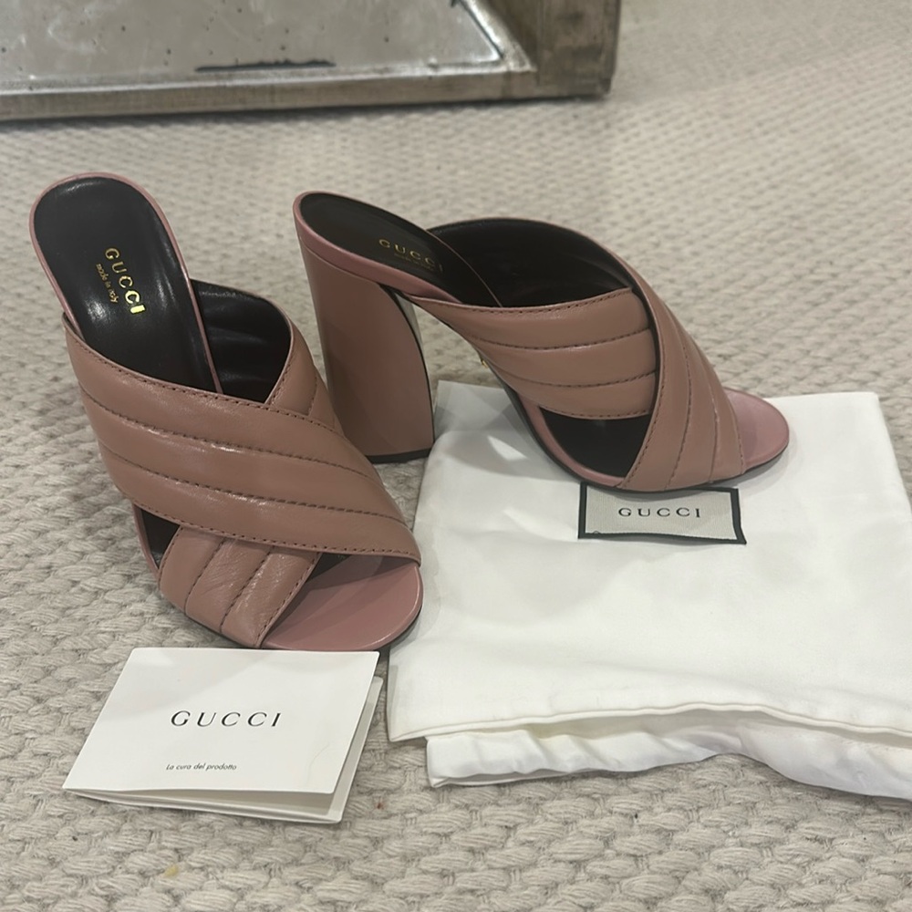 New Gucci Heel Mules Size 40 in Rose